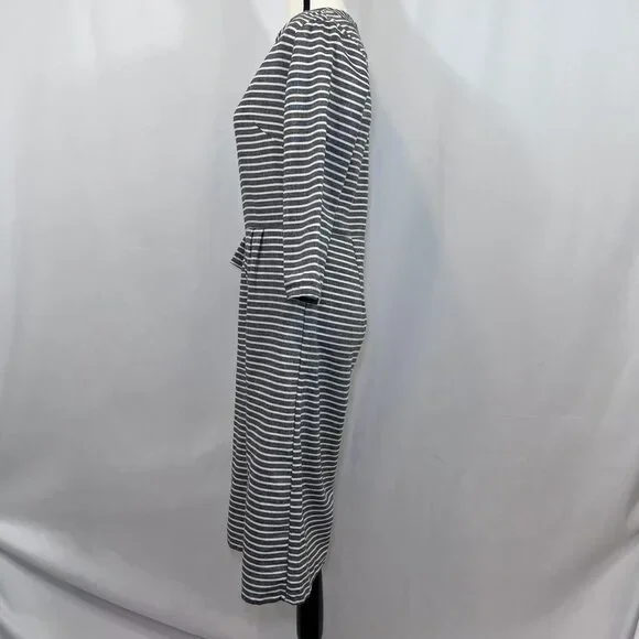 Mokingtop crop jumpsuit lightweight cotton black white stripes womens sz M - Picture 2 of 16